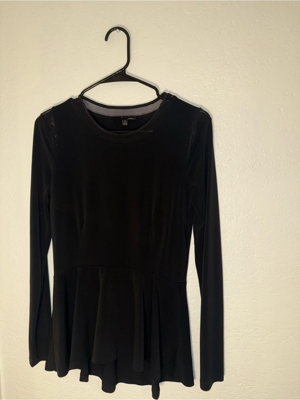 Elie Tahari Black Long-Sleeve Peplum Top Dress